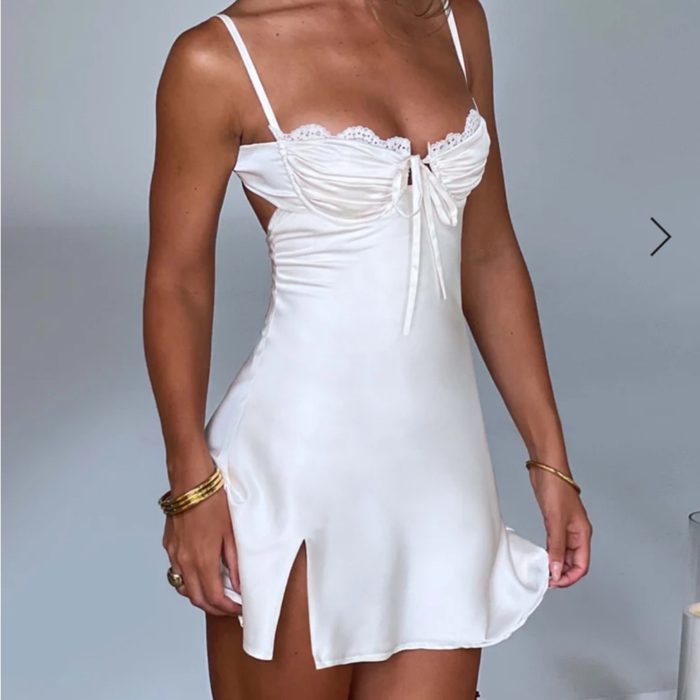 Elegant White Satin Nightgown